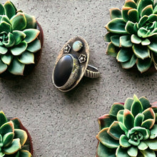 Load image into Gallery viewer, Onyx & Opal Ring