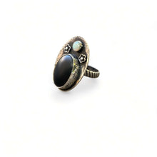 Load image into Gallery viewer, Onyx & Opal Ring