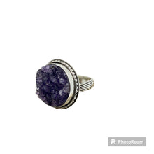Load image into Gallery viewer, Round Raw Amethyst Ring-  One of a kind custom Order Available/ Made to order