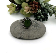 Load image into Gallery viewer, Serpentine Oval Gemstone Ring