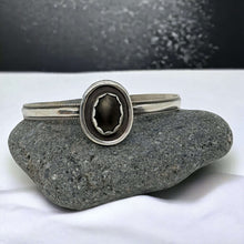 Load image into Gallery viewer, Elegance Defined: Handcrafted Sterling Silver Cuff with Black Onyx Stone