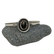 Load image into Gallery viewer, Elegance Defined: Handcrafted Sterling Silver Cuff with Black Onyx Stone