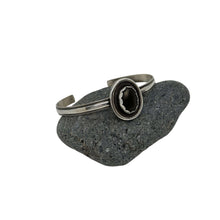 Load image into Gallery viewer, Elegance Defined: Handcrafted Sterling Silver Cuff with Black Onyx Stone