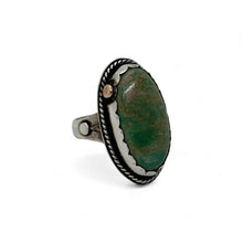 Load image into Gallery viewer, Harmony Fusion: Handcrafted Mixed Metal Turquoise Ring (Size 9 3/4)