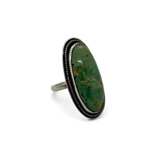 Load image into Gallery viewer, Turquoise Tranquility: Handcrafted Oval Turquoise Ring (Size 8 1/2)