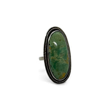 Load image into Gallery viewer, Turquoise Tranquility: Handcrafted Oval Turquoise Ring (Size 8 1/2)