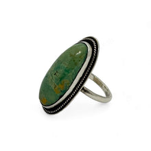 Load image into Gallery viewer, Turquoise Tranquility: Handcrafted Oval Turquoise Ring (Size 8 1/2)