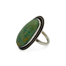 Load image into Gallery viewer, Turquoise Tranquility: Handcrafted Oval Turquoise Ring (Size 8 1/2)