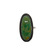 Load image into Gallery viewer, Turquoise Tranquility: Handcrafted Oval Turquoise Ring (Size 8 1/2)
