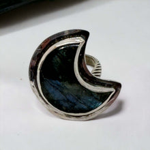 Load image into Gallery viewer, Custom Moon Labradorite Ring | Sterling Silver
