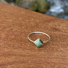 Load image into Gallery viewer, One Stackable Square Ring Mix and Match SINGLE square Gemstones Sterling Silver band stacking ring Gemstone, small square stackable ring, gemstone rings, birthstone rings