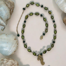 Load image into Gallery viewer, 14k Gold-Filled Necklace with Freshwater Pearls & Seahorse Charm - Handcrafted Elegance