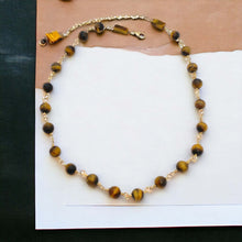 Load image into Gallery viewer, Wire Wrapped Tiger's Eye Necklace | 14K Gold Filled