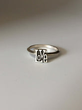 Load image into Gallery viewer, LOVE Stacking Ring. Sterling silver stacker jewelry mix and match. Peace love hippie sweetheart jewelry.