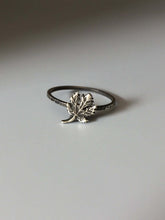 Load image into Gallery viewer, Maple Leaf Stacking Ring. Sterling silver stacker jewelry mix and match. Fall leaves leaf foliage nature natural hippie jewelry.