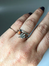 Load image into Gallery viewer, Maple Leaf Stacking Ring. Sterling silver stacker jewelry mix and match. Fall leaves leaf foliage nature natural hippie jewelry.