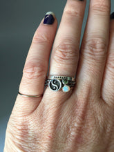 Load image into Gallery viewer, Yin/Yang Stacking Ring. Sterling silver stacker jewelry mix and match. Positive negative energy peace yoga jewelry.