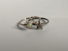Load image into Gallery viewer, Starfish Stacking Ring. Sterling silver stacker jewelry mix and match. Sea star ocean jewelry.
