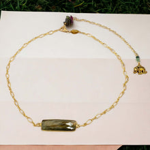 Load image into Gallery viewer, Labradorite Necklace with Elephant Charm | 14K Gold Filled