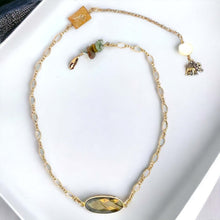 Load image into Gallery viewer, Labradorite Elephant Wire Wrapped Necklace | 14K Gold Filled