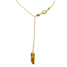 Load image into Gallery viewer, Luxurious Labradorite & Gold Quartz Asymmetrical Necklace