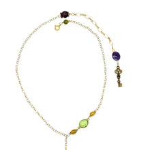 Load image into Gallery viewer, Luxurious Labradorite & Gold Quartz Asymmetrical Necklace