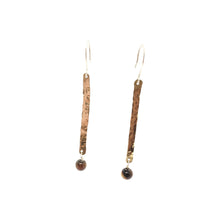 Load image into Gallery viewer, Tiger's eye mixed metal earrings