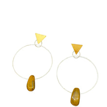 Load image into Gallery viewer, Handcrafted Tiger's Eye Earrings | Brass