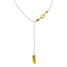 Load image into Gallery viewer, Luxurious Labradorite & Gold Quartz Asymmetrical Necklace