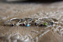 Load image into Gallery viewer, One Stackable Ring Mix and Match SINGLE Gemstones Sterling Silver band stacking ring