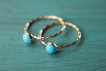 Load image into Gallery viewer, 1 solid 14k gold gemstone stacking ring. Gold gemstone engagement ring.