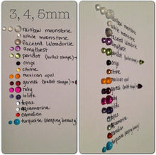 Load image into Gallery viewer, 3 solid 14k gold gemstone stacking rings and custom band set of 4 rings