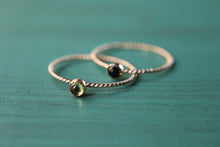 Load image into Gallery viewer, 1 solid 14k gold gemstone stacking ring. Gold gemstone engagement ring.