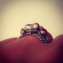 Load image into Gallery viewer, The Tiniest Peanut Mommy Ring. Sterling silver peanut stacking ring. Push present new mom gift. Expectant mother jewelry.