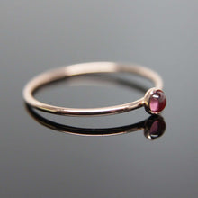 Load image into Gallery viewer, Choose your Gemstone. Single 14k rose gold stacking ring. Rose gold gemstone ring stacking ring. Dainty gemstone ring.
