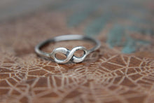 Load image into Gallery viewer, To Infinity Stacking Ring. Sterling silver infinity ring. Delicate dainty infinity symbol ring for your love.