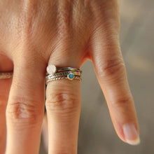 Load image into Gallery viewer, Custom Stamped Sterling Silver Stacking Ring Band. Customizable inscription message ring. Mothers day childs name ring bridesmaid gift.