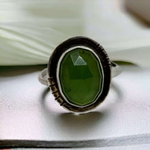 Load image into Gallery viewer, Serpentine Serenity: Handcrafted Sterling Silver Ring with Adjustable Size