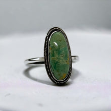 Load image into Gallery viewer, Turquoise Tranquility: Handcrafted Oval Turquoise Ring (Size 8 1/2)
