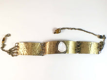 Load image into Gallery viewer, Stamped Choker with Moonstone | Brass