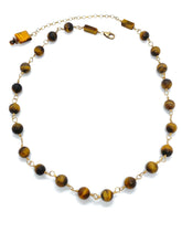 Load image into Gallery viewer, Wire Wrapped Tiger's Eye Necklace | 14K Gold Filled