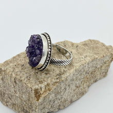 Load image into Gallery viewer, Round Raw Amethyst Ring
