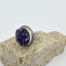 Load image into Gallery viewer, Round Raw Amethyst Ring
