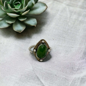Serpentine Serenity: Handcrafted Sterling Silver Adjustable Ring