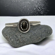 Load image into Gallery viewer, Elegance Defined: Handcrafted Sterling Silver Cuff with Black Onyx Stone
