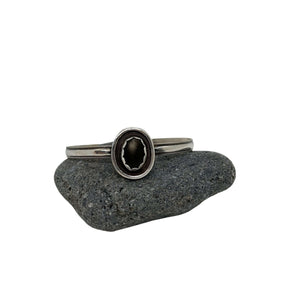 Elegance Defined: Handcrafted Sterling Silver Cuff with Black Onyx Stone