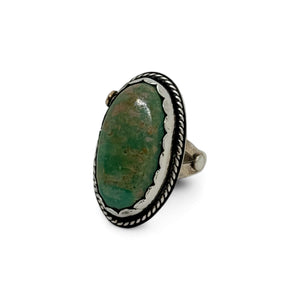 Harmony Fusion: Handcrafted Mixed Metal Turquoise Ring (Size 9 3/4)