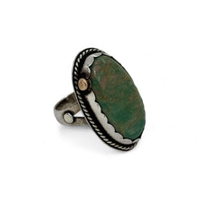 Load image into Gallery viewer, Harmony Fusion: Handcrafted Mixed Metal Turquoise Ring (Size 9 3/4)
