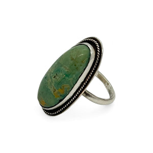 Turquoise Tranquility: Handcrafted Oval Turquoise Ring (Size 8 1/2)