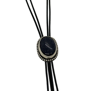 Blue Goldstone Bolo Tie